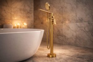 solid brass floor standing mixer