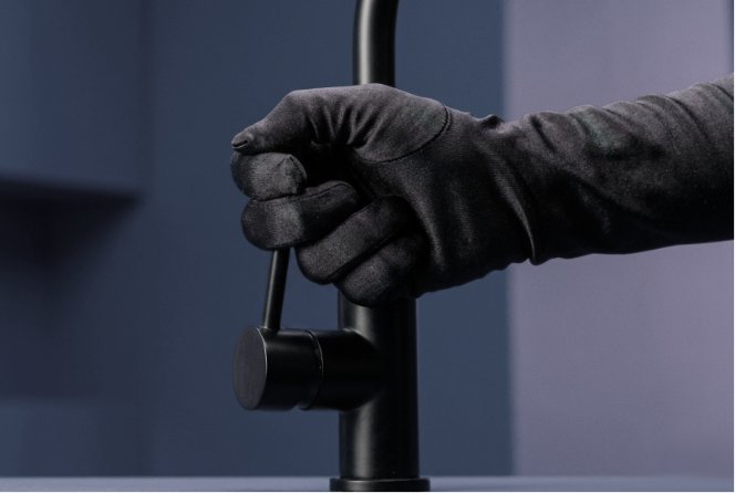 Struggling with a stiff kitchen faucet handle.