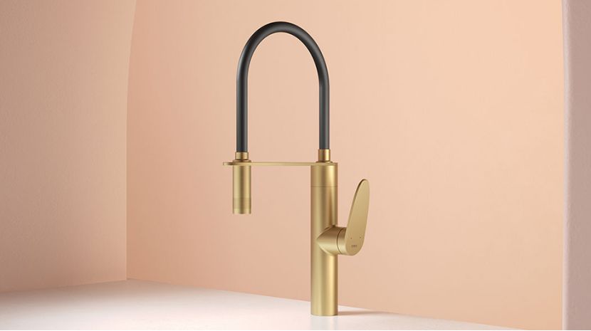 luxury kitchen with brass mixer tap TF-LYD2101