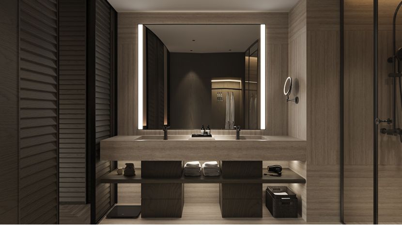 modern luxury bathroom vanity and mirror ARON series