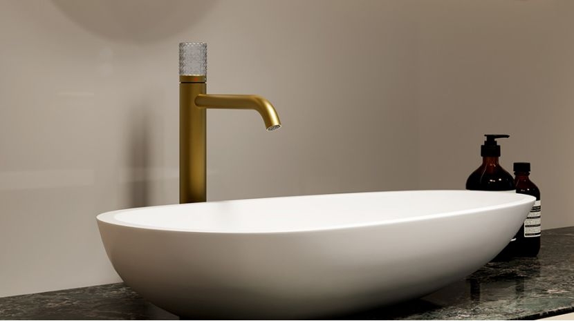 Brush gold single-lever high basin mixer TF-PAT1102